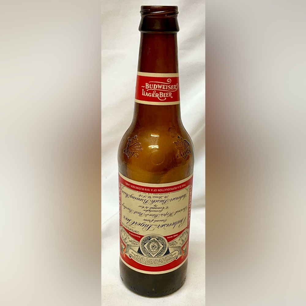 Budweiser collector Upside Down Label Long neck Bottle